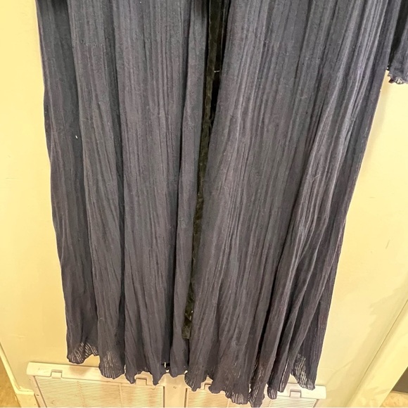 Zara Crossover Wrap Long Dress Velvet Belt Midnight Blue Size Small - Picture 8 of 15